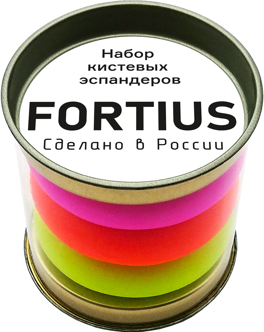 картинка Набор кистевых эспандеров "Fortius" Neon, 3 шт. (10,20,30 кг) (тубус) от бренда Fortius