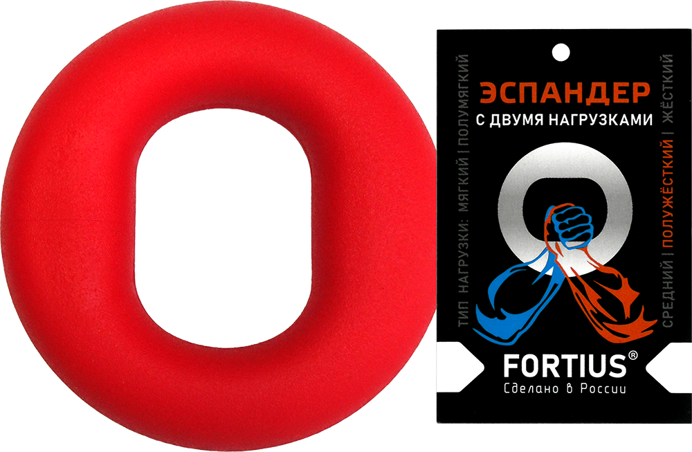 картинка Эспандер кистевой "Fortius" с двумя нагрузками полужесткий (красный) от бренда Fortius